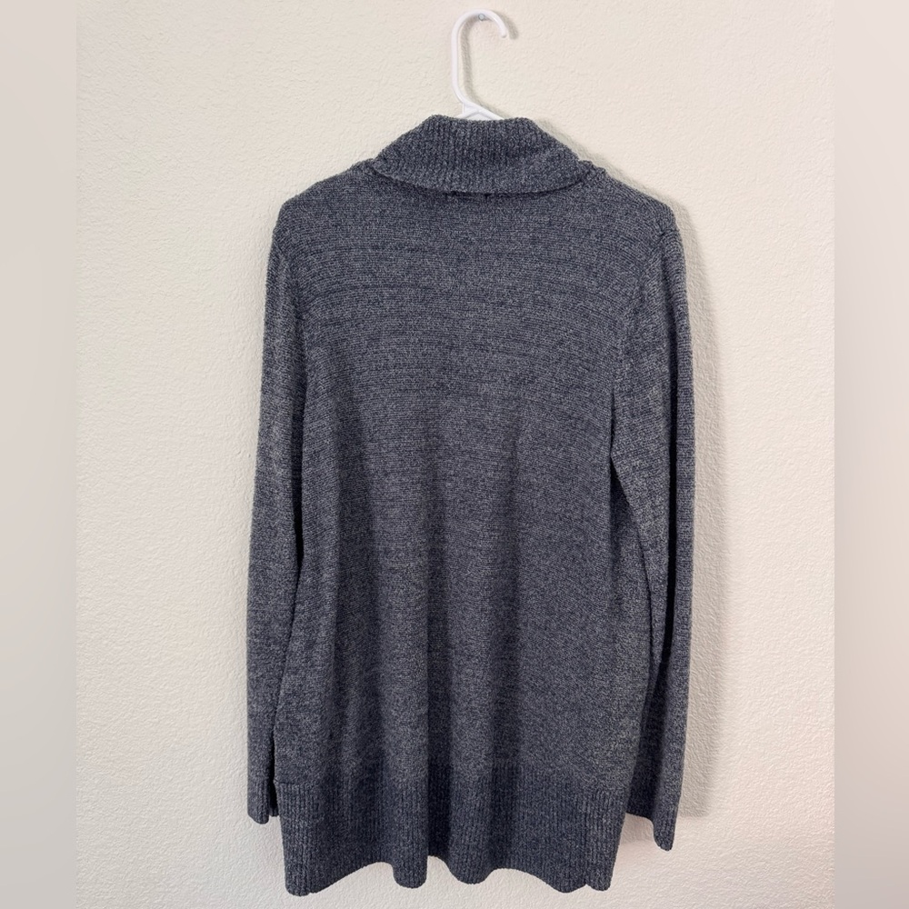 Max & Mia Gray/Blue Open Front Cozy Knit Cardigan Sweater Size Large - Picture 6 of 6